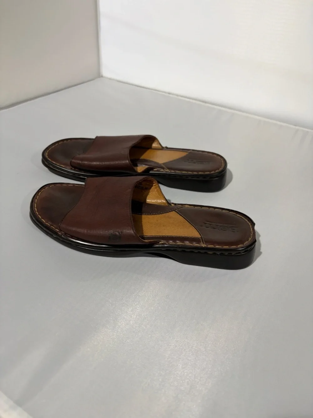 Born Men's Dark Burgundy Leather Slide‎ Sandals